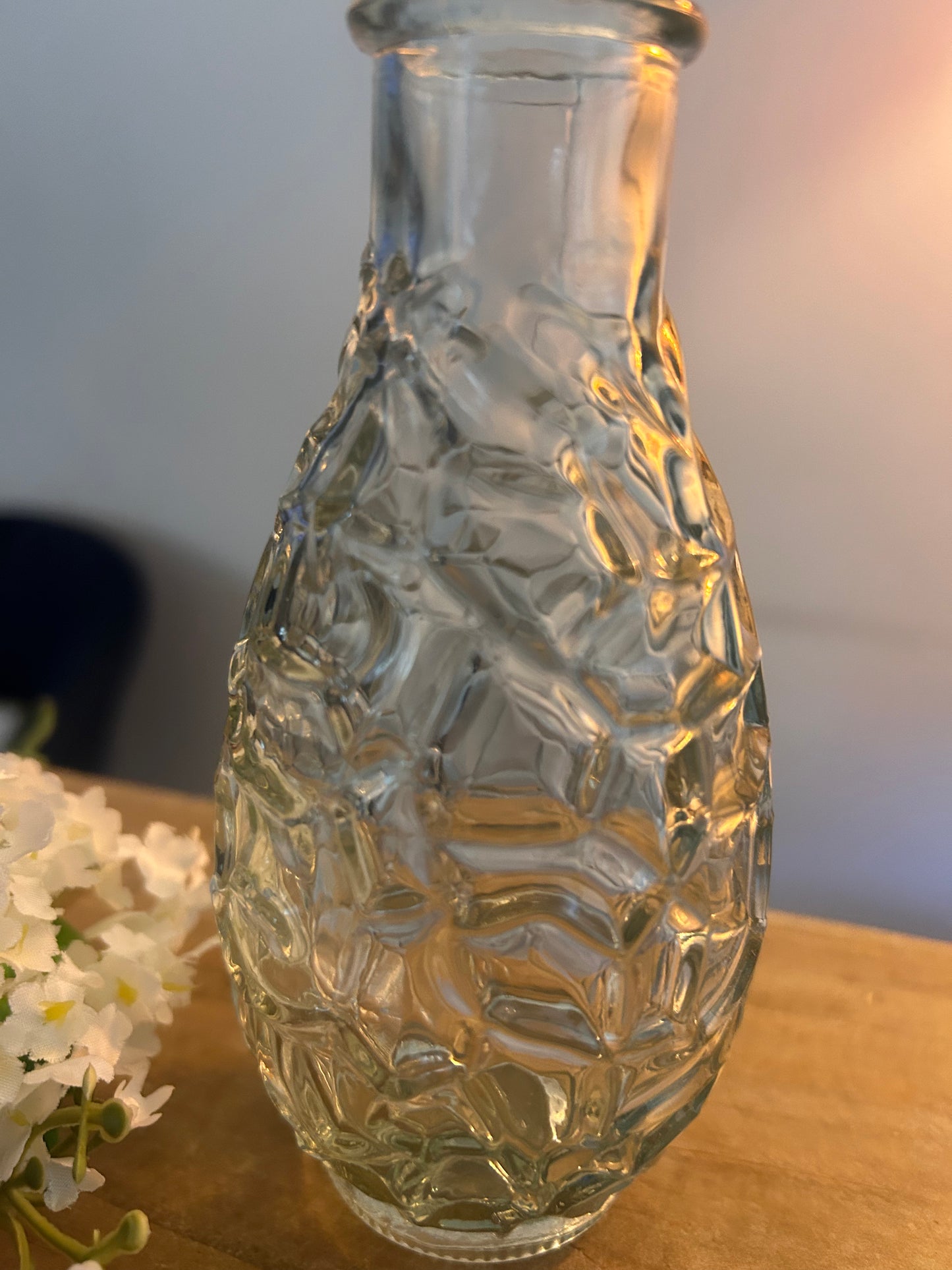 Small Rustic Glass Vase- Available in 3 Colours