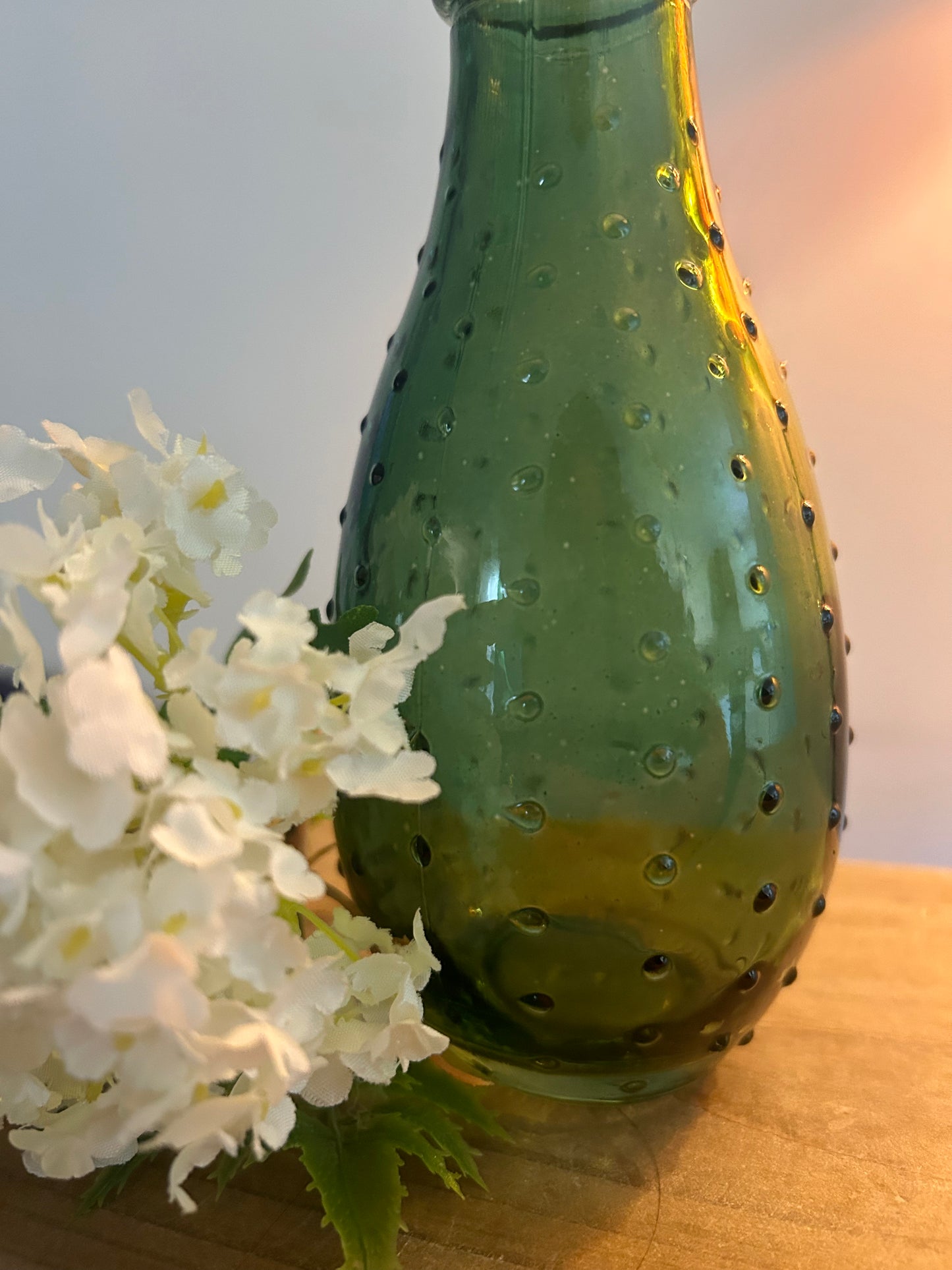 Small Rustic Glass Vase- Available in 3 Colours