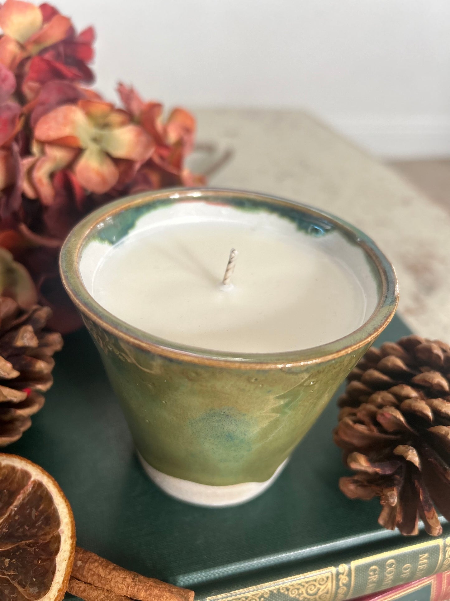 Rustic Handmade Candle - Ember| Cozy, Woodland Nature Scent in Reusable Pot