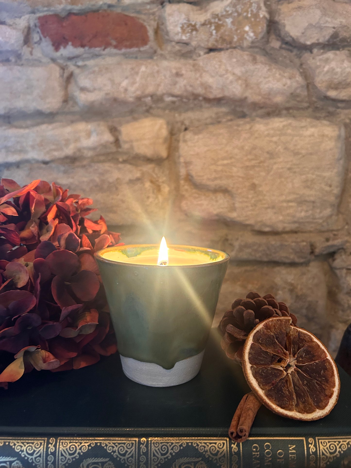 Rustic Handmade Candle - Ember| Cozy, Woodland Nature Scent in Reusable Pot