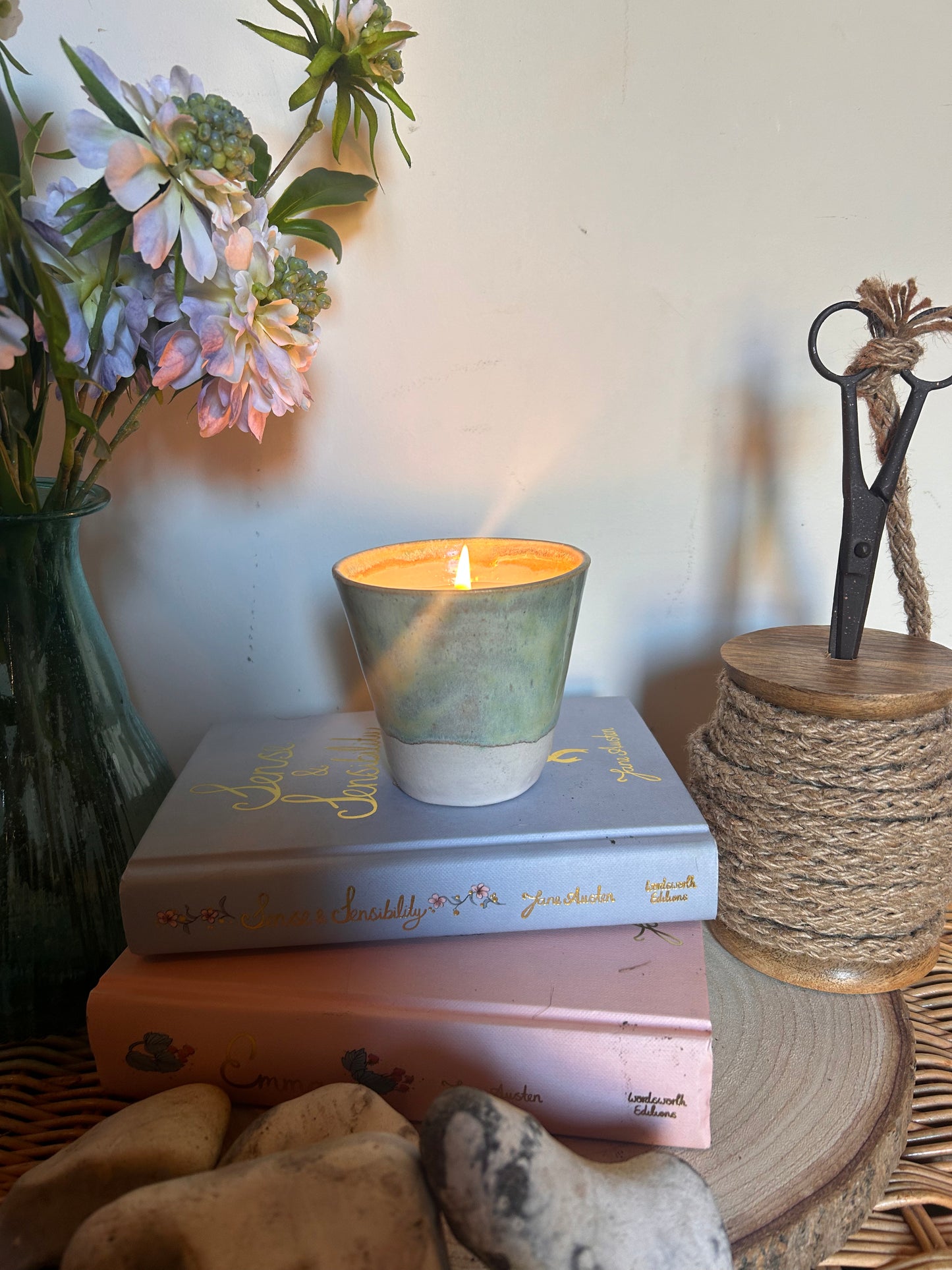 Rustic Candle - Saltstone| Refreshing Sea Salt Scent in a  Handmade Pot