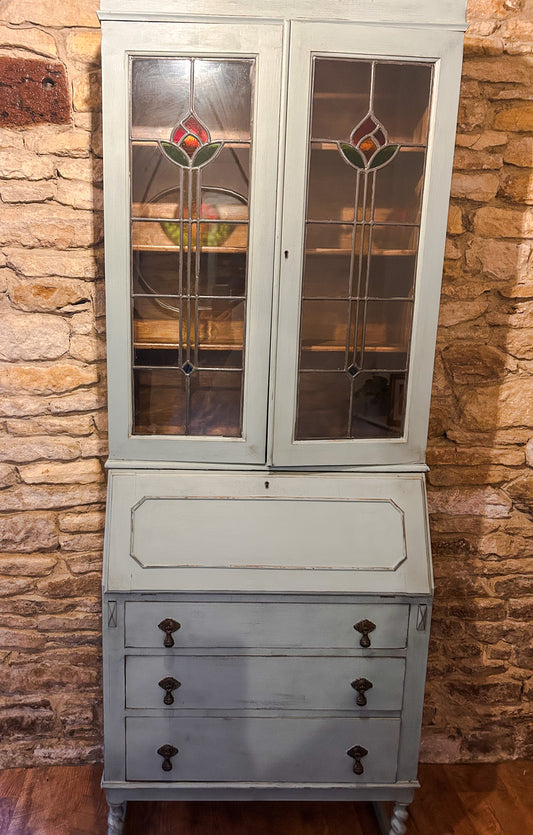 Refurbished Dresser with Stained Glass