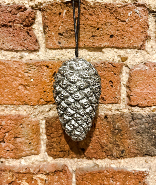 Silver Pinecone Ornaments