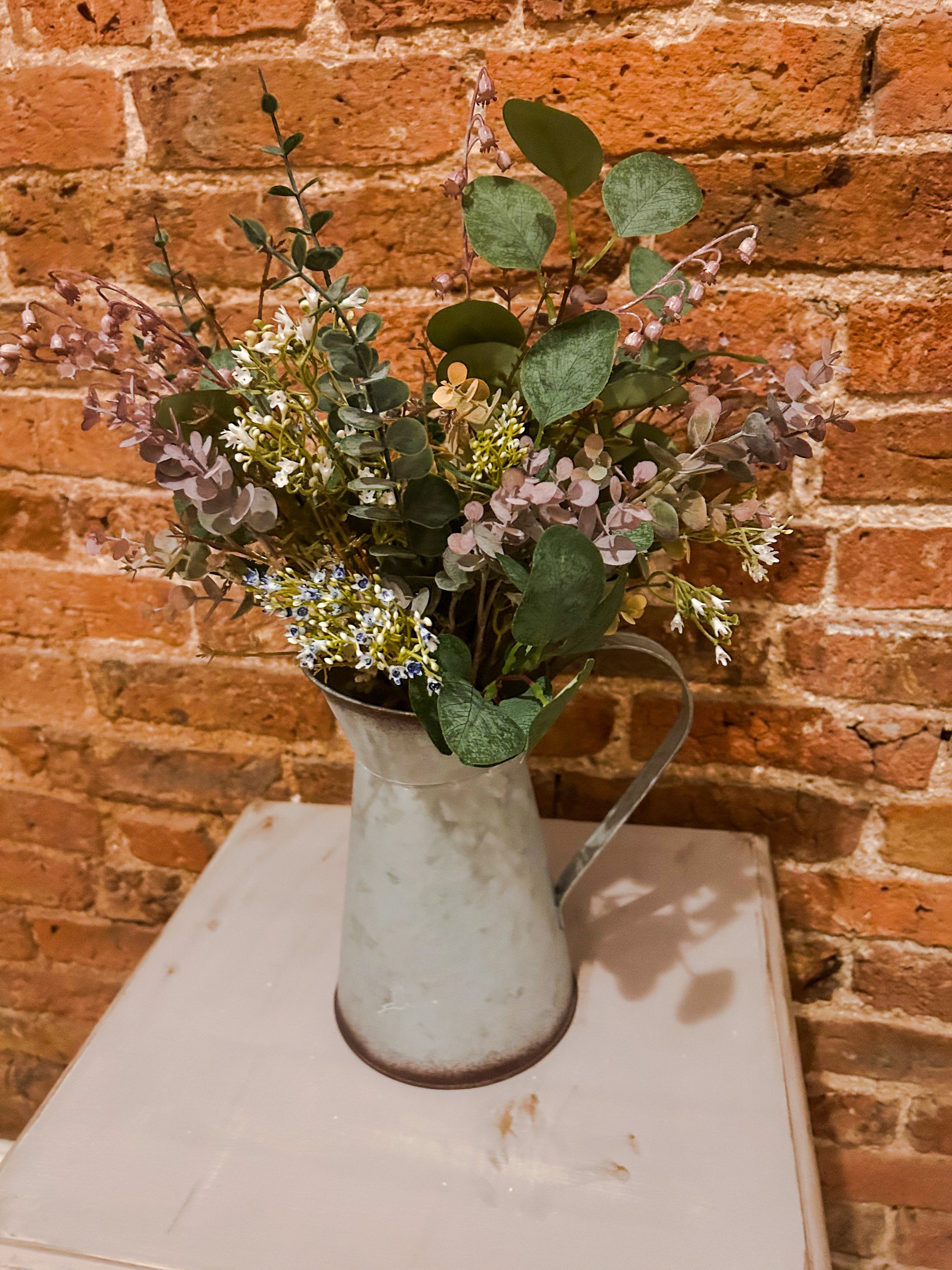 Faux Flower Lilac and Greenery Wild Arrangement - The Barn Shed