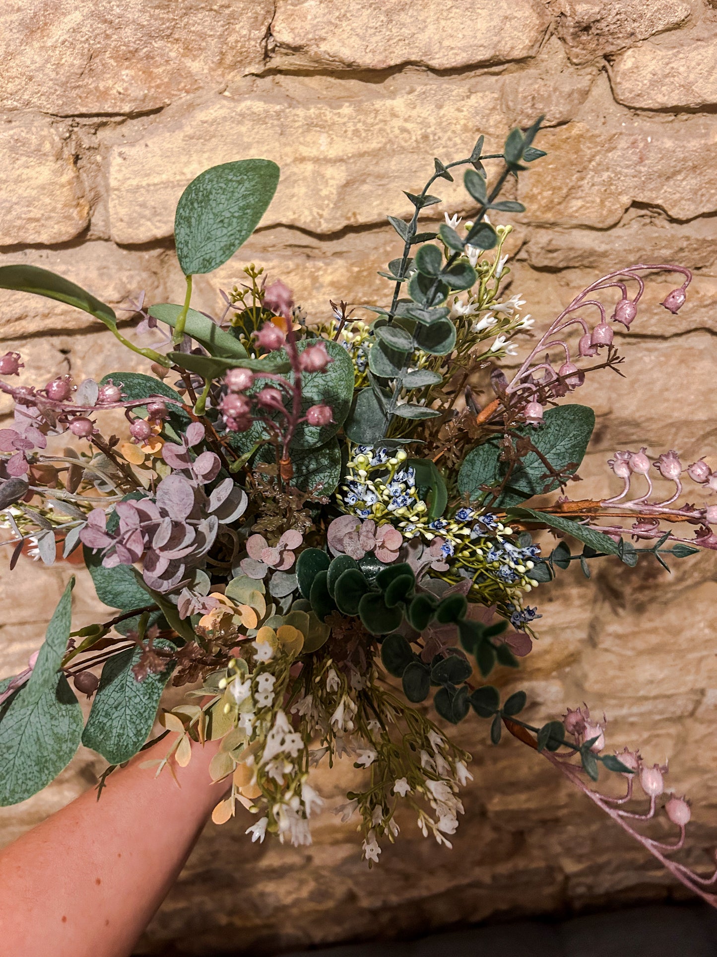 Faux Flower Lilac and Greenery Wild Arrangement - The Barn Shed