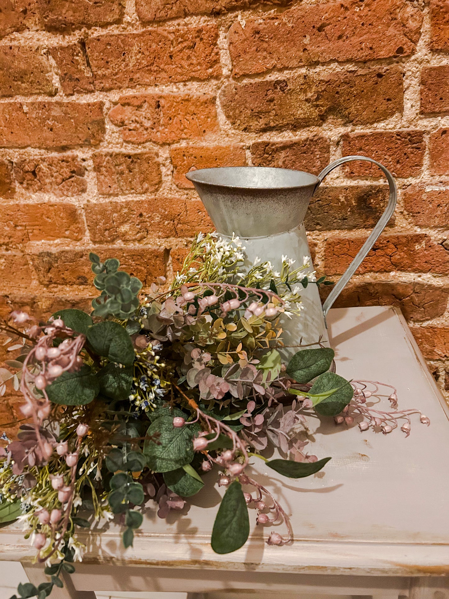 Faux Flower Lilac and Greenery Wild Arrangement - The Barn Shed