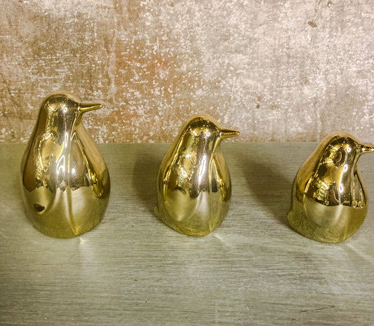 Gold Ceramic Penguins