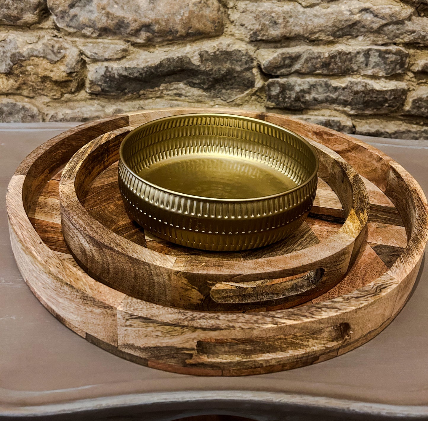 Herringbone Wood Tray